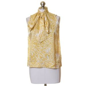 CAbi Yellow Floral Blouse